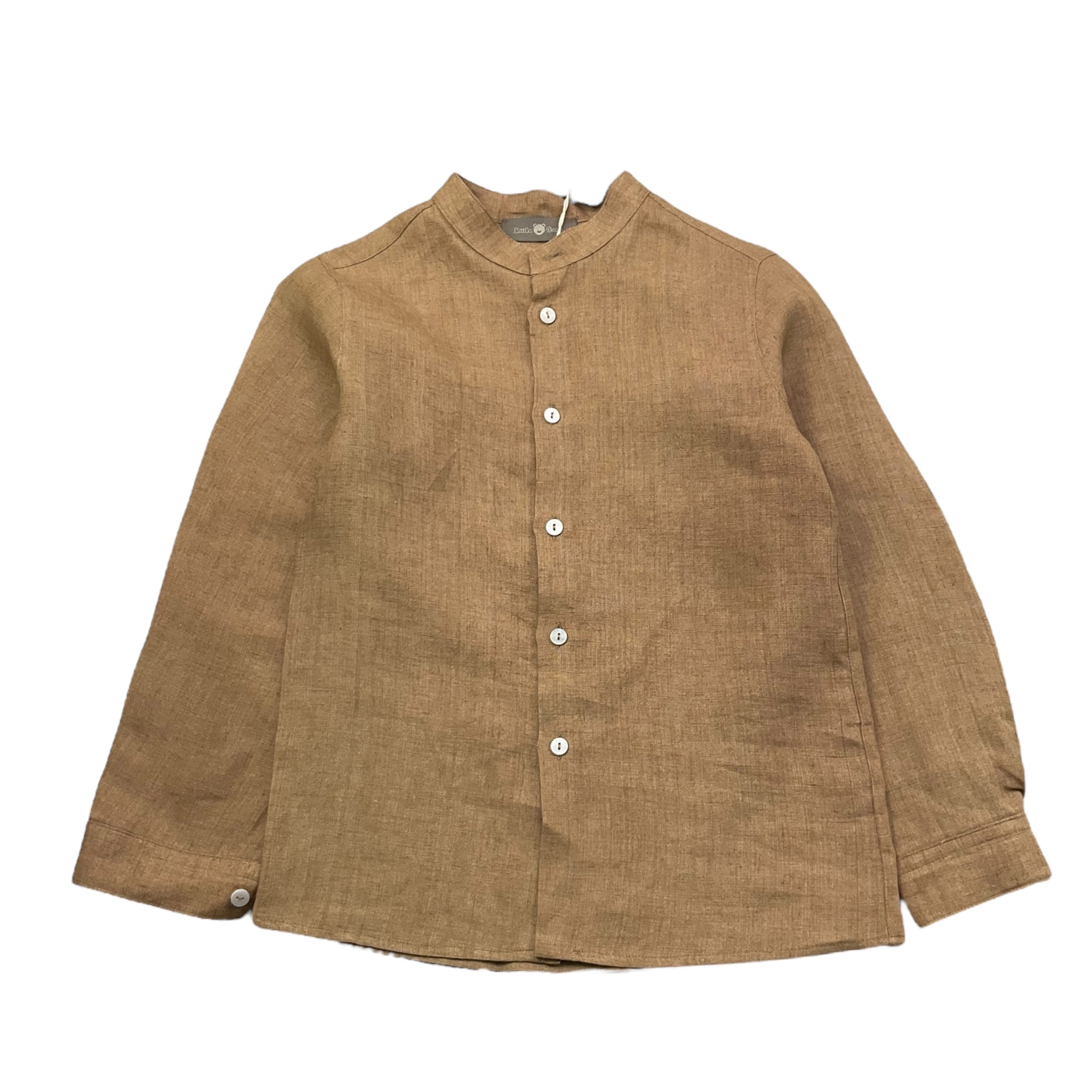 Little Bear Camicia Tinta Unita con Colletto Coreano per Neonato 8222N MARRONE LITTLE BEAR 