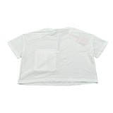 Liu Jo T-Shirt Girocollo tinta unita con Taschino Modello Crop Bianco per Bambina GA5016XXX BIANCO LIU JO 