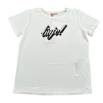 Liu Jo T-Shirt Girocollo tinta unita con Brillantini Bianco per Bambina GA50188 BIANCO LIU JO 
