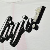 Liu Jo T-Shirt Girocollo tinta unita con Brillantini Bianco per Bambina GA50188 BIANCO LIU JO 