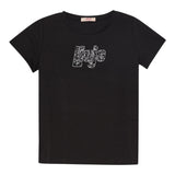 Liu Jo T-Shirt Girocollo Tinta Unita con Brillantini per Bambina GA5019X NERO LIU JO 
