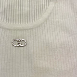 Liu Jo Canotta Tinta Unita con Logo per Bambina GA5041 BIANCO LIU JO 