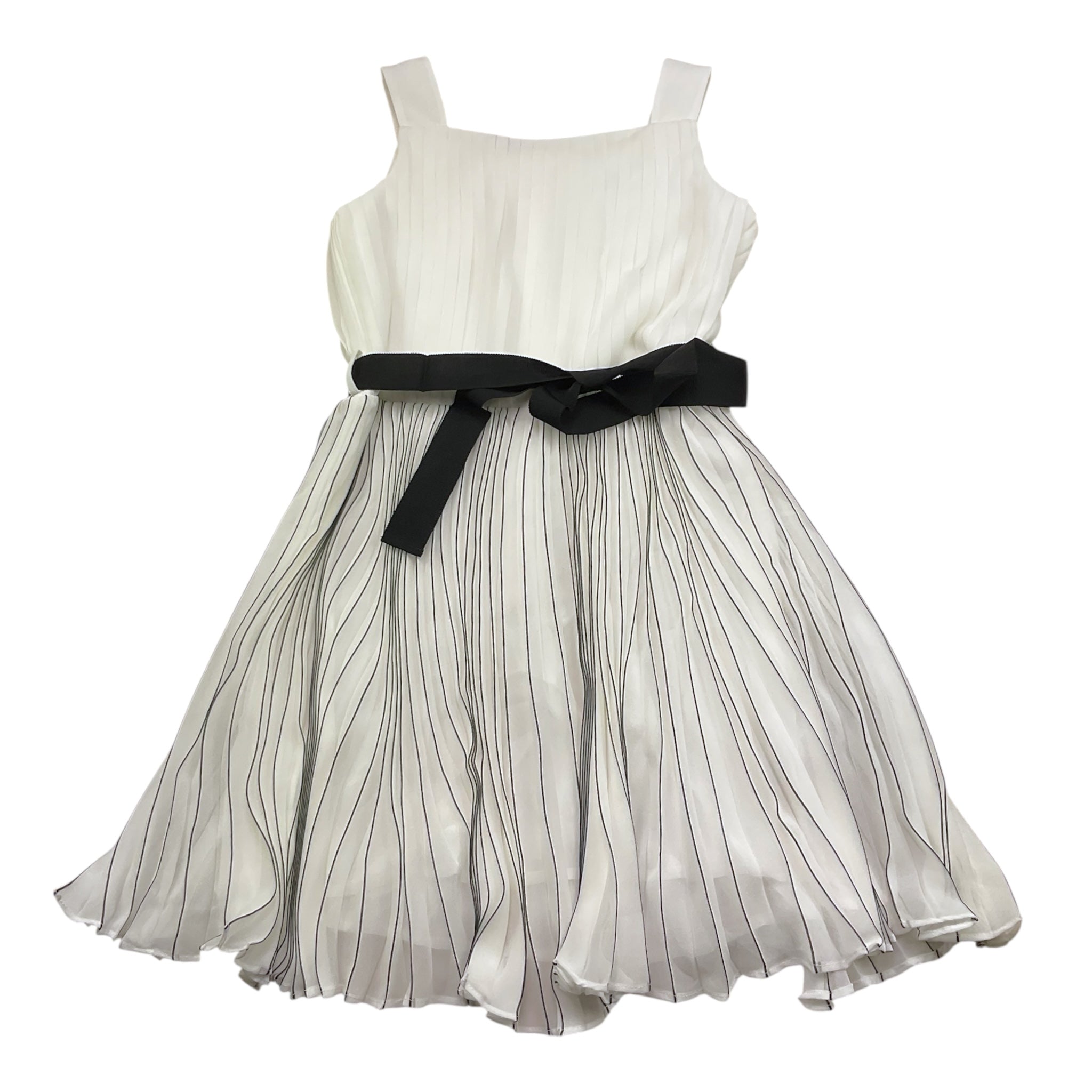 Liu Jo Abito Tinta Unita con Cintura E Fantasia A Righe per Bambina GA5070 BIANCO LIU JO 