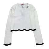 Liu Jo Maglia Girocollo Tinta Unita con Profili In Contrasto per Bambina GA5081 BIANCO LIU JO 