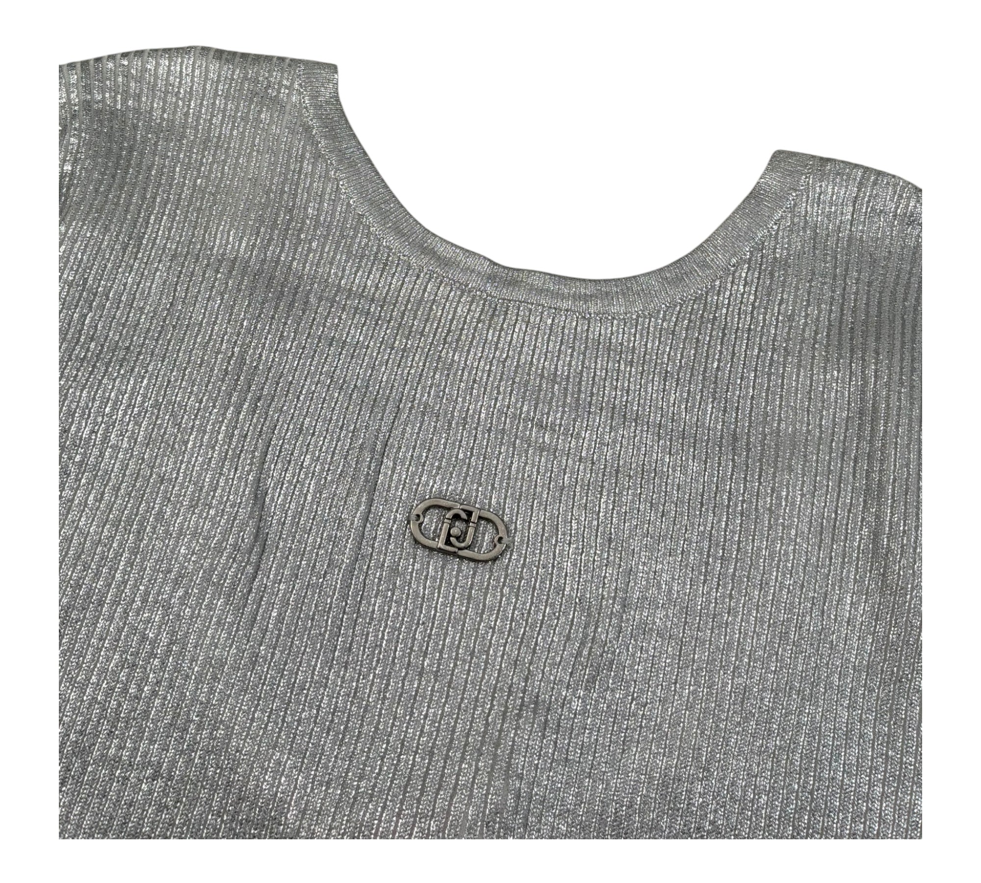 Liu Jo T-Shirt Girocollo Tinta Unita per Bambina GA5127 ARGENTO LIU JO 