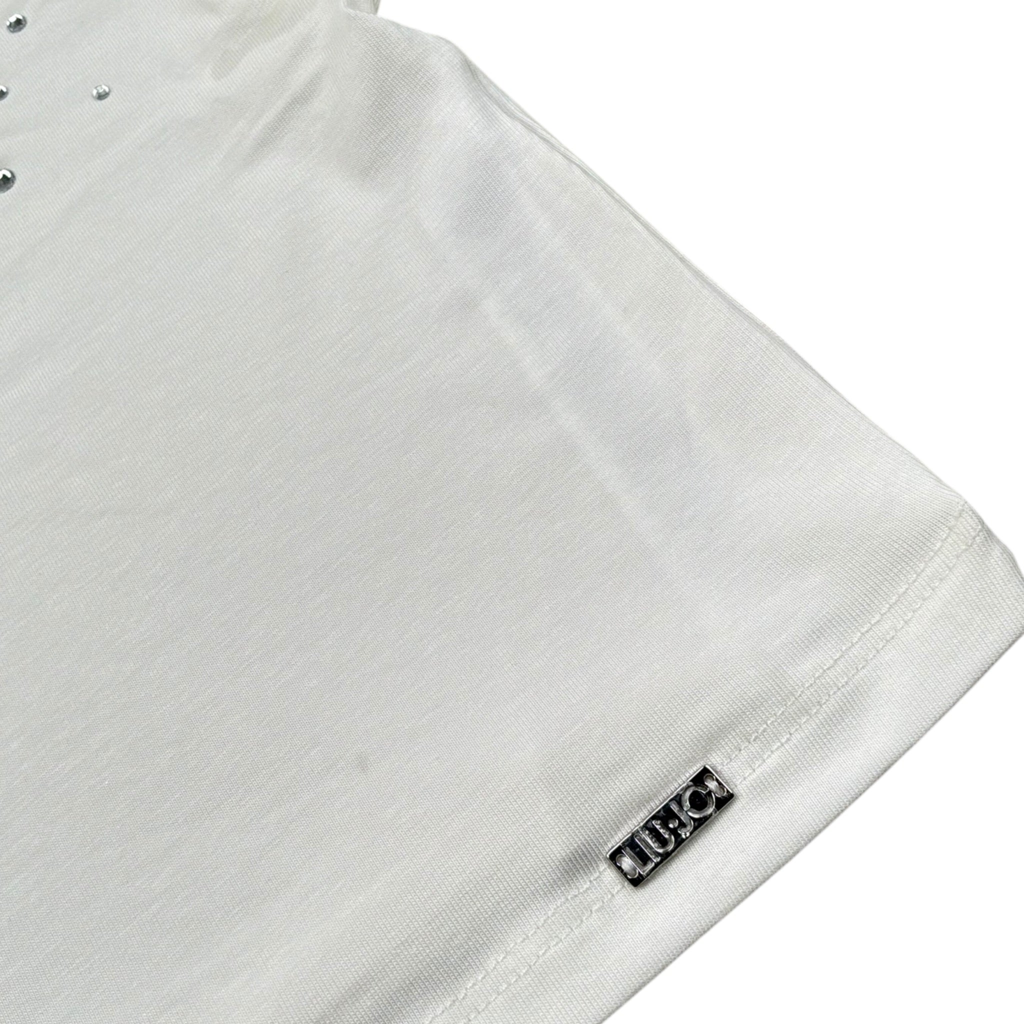 Liu Jo T-Shirt Tinta Unita con Applicazioni per Bambina GA5162 BIANCO LIU JO 