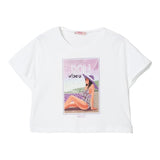 Liu Jo T-Shirt Girocollo Tinta Unita con Stampa Logo per Bambina GA5168 BIANCO LIU JO 