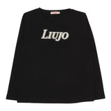 Liu Jo Shirt Girocollo Tinta Unita con Logo per Bambina GF4158 NERO LIU JO 