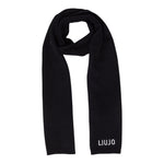 Liu Jo Sciarpa tinta unita con Logo Nero per Bambina GF5188 NERO LIU JO 
