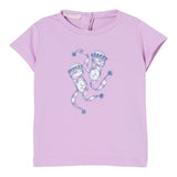 Liu Jo T-Shirt Girocollo Tinta Unita con Logo per Neonata HA5063 LILLA LIU JO 