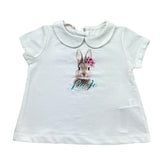 Liu Jo T-Shirt Girocollo Tinta Unita con Stampa per Neonata HA5065 BIANCO LIU JO 