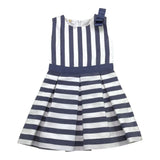 Liu Jo Abito Girmanica Tinta Unita con Fantasia A Righe per Bambina K18037 BIANCO LIU JO 