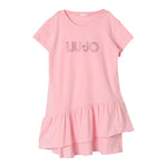 Liu Jo Abito Mezza Manica Tinta Unita con Brillantini per Bambina KA4128 ROSA LIU JO 