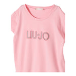 Liu Jo Abito Mezza Manica Tinta Unita con Brillantini per Bambina KA4128 ROSA LIU JO 
