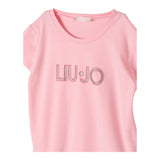 Liu Jo Abito Mezza Manica Tinta Unita con Brillantini per Bambina KA4128 ROSA LIU JO 