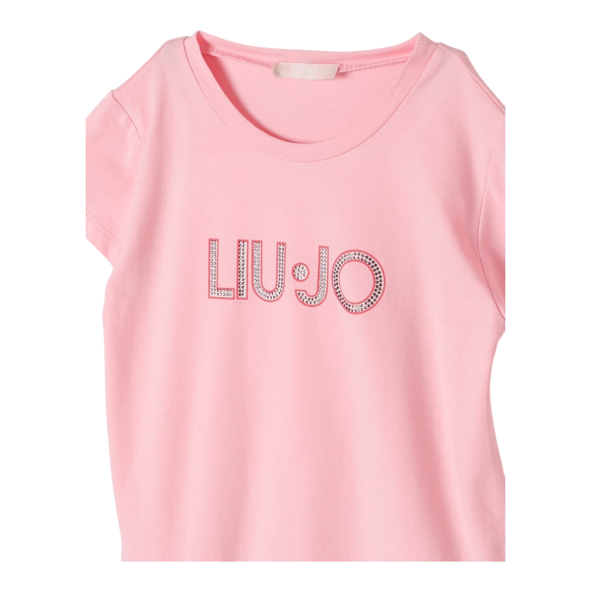 Liu Jo Abito Mezza Manica Tinta Unita con Brillantini per Bambina KA4128 ROSA LIU JO 