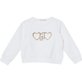 Liu Jo Felpa Chiusa Girocollo Tinta Unita con Logo per Neonata KA5014 BIANCO LIU JO 
