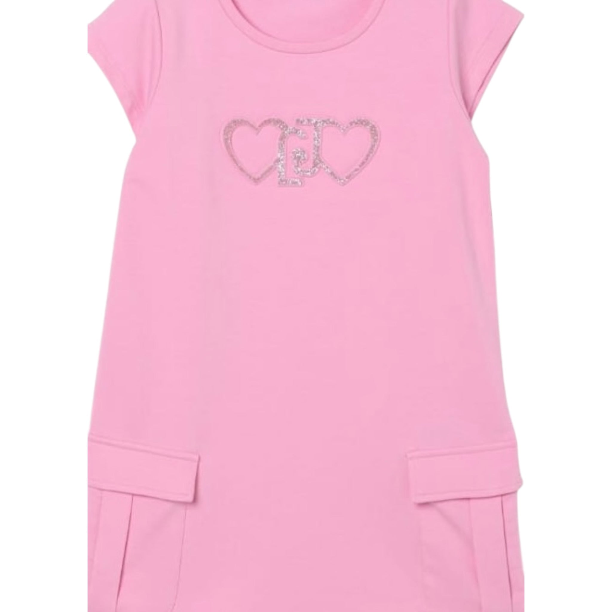 Liu Jo Abito Mezza Manica Tinta Unita con Logo per Bambina KA5017X ROSA LIU JO 