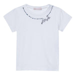 Liu Jo T-Shirt Girocollo Tinta Unita con Brillantini per Neonata KA5040N BIANCO LIU JO 