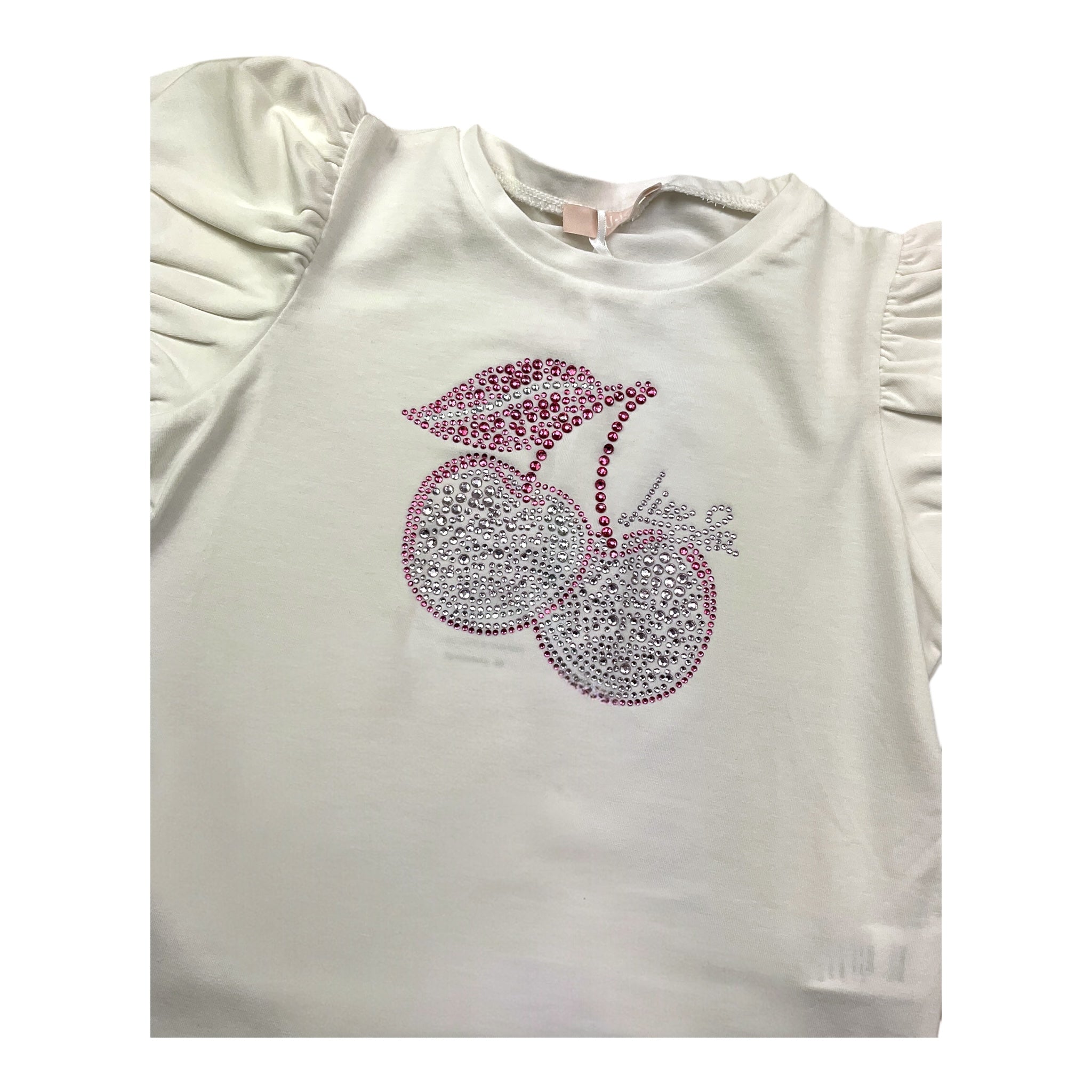 Liu Jo T-Shirt Girocollo Tinta Unita con Stampa per Bambina KA5041 BIANCO LIU JO 