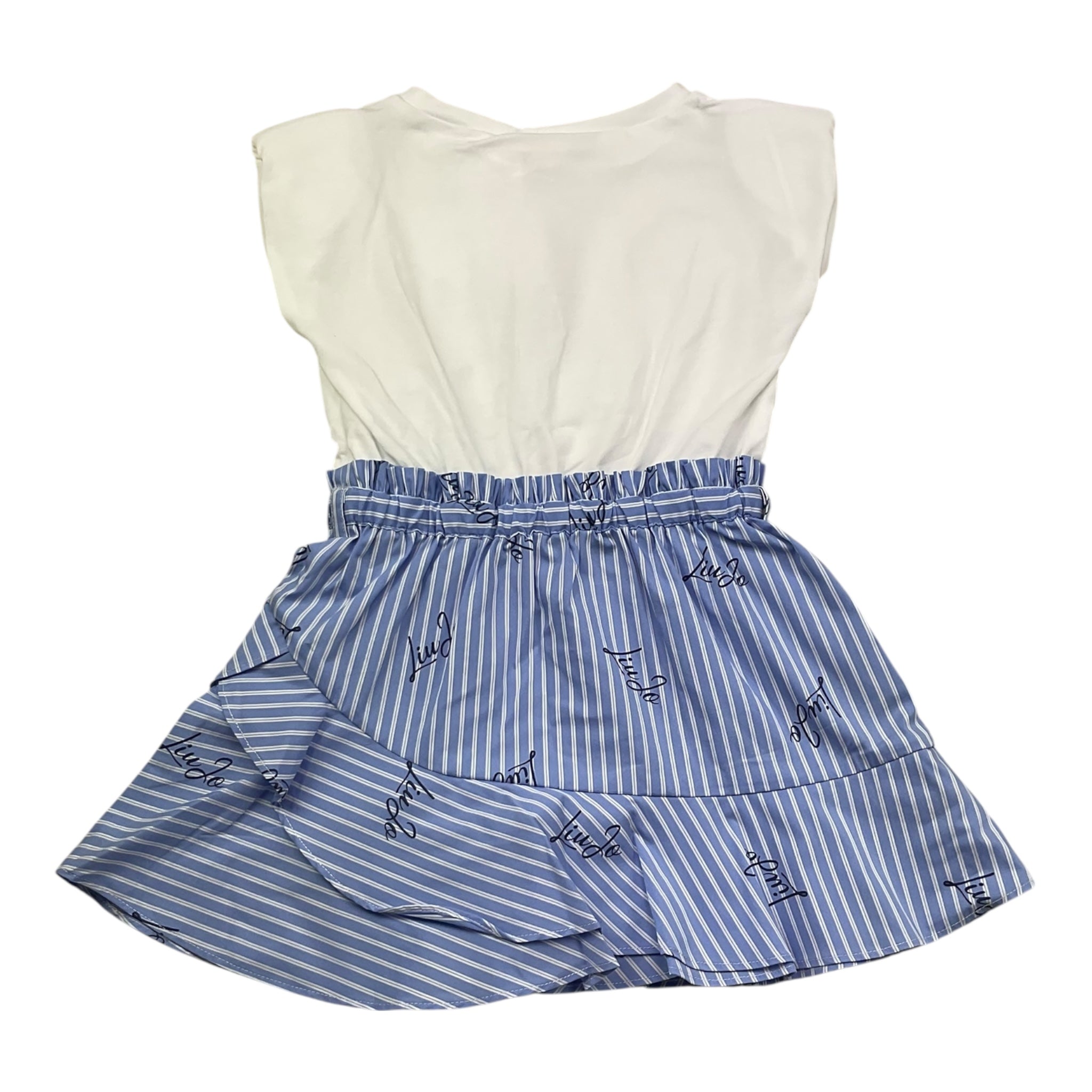 Liu Jo Abito Bicolore con Fantasia A Righe per Neonata KA5049 BIANCO/AZZURRO LIU JO 