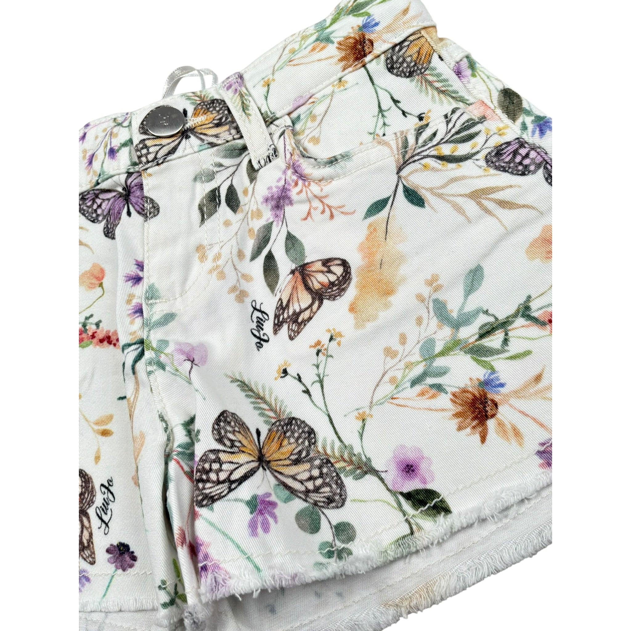 Liu Jo Short Tinta Unita con Stampa Fiori per Bambina KA5060X BIANCO LIU JO 