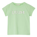 Liu Jo T-Shirt Girocollo Tinta Unita con Stampa per Bambina KA5081JXX VERDE LIU JO 