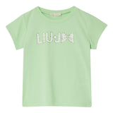 Liu Jo T-Shirt Girocollo Tinta Unita con Stampa per Bambina KA5081JXX VERDE LIU JO 