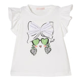 Liu Jo T-Shirt Girocollo Tinta Unita con Stampe per Neonata KA5084N BIANCO LIU JO 