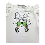 Liu Jo T-Shirt Girocollo Tinta Unita con Stampe per Neonata KA5084N BIANCO LIU JO 