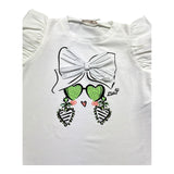 Liu Jo T-Shirt Girocollo Tinta Unita con Stampe per Neonata KA5084N BIANCO LIU JO 