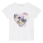 Liu Jo T-Shirt Girocollo Tinta Unita con Stampa E Brillantini per Neonata KA5093NX BIANCO LIU JO 