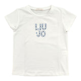 Liu Jo T-Shirt Girocollo Tinta Unita con Brillantini per Bambina KA5094JX BIANCO LIU JO 