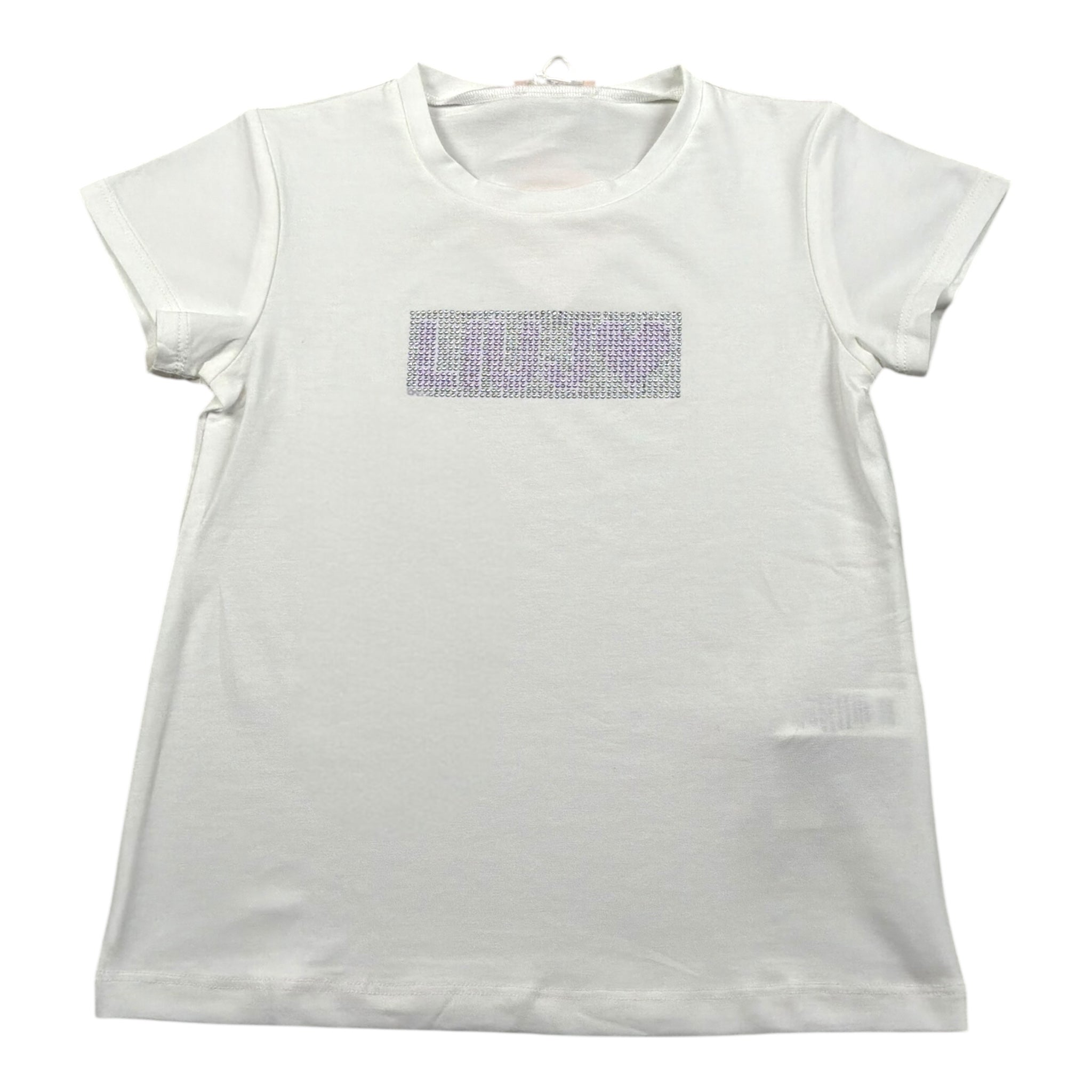 Liu Jo T-Shirt Tinta Unita con Brillantini per Neonata KA5095XXX BIANCO LIU JO 