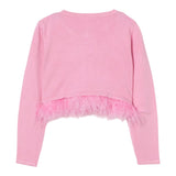 Liu Jo Cardigan Tinta Unita con Applicazioni Piume per Bambina KA5128 ROSA LIU JO 