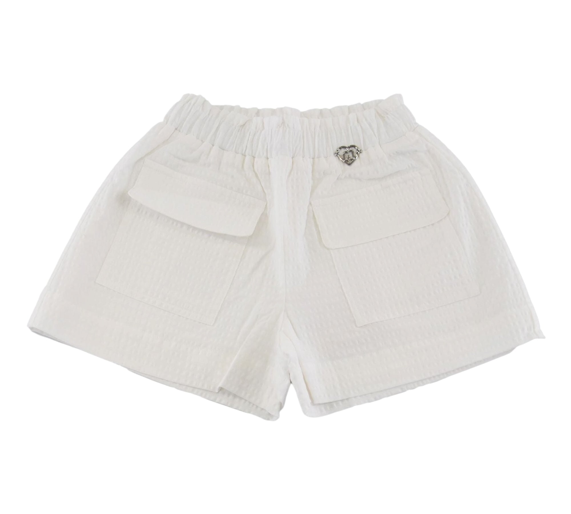 Liu Jo Short Tinta Unita con Elastico In Vita per Bambina KA5143X BIANCO LIU JO 