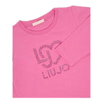 Liu Jo Shirt Tinta Unita Girocollo con Brillantini per Neonata KF4029X ROSA LIU JO 