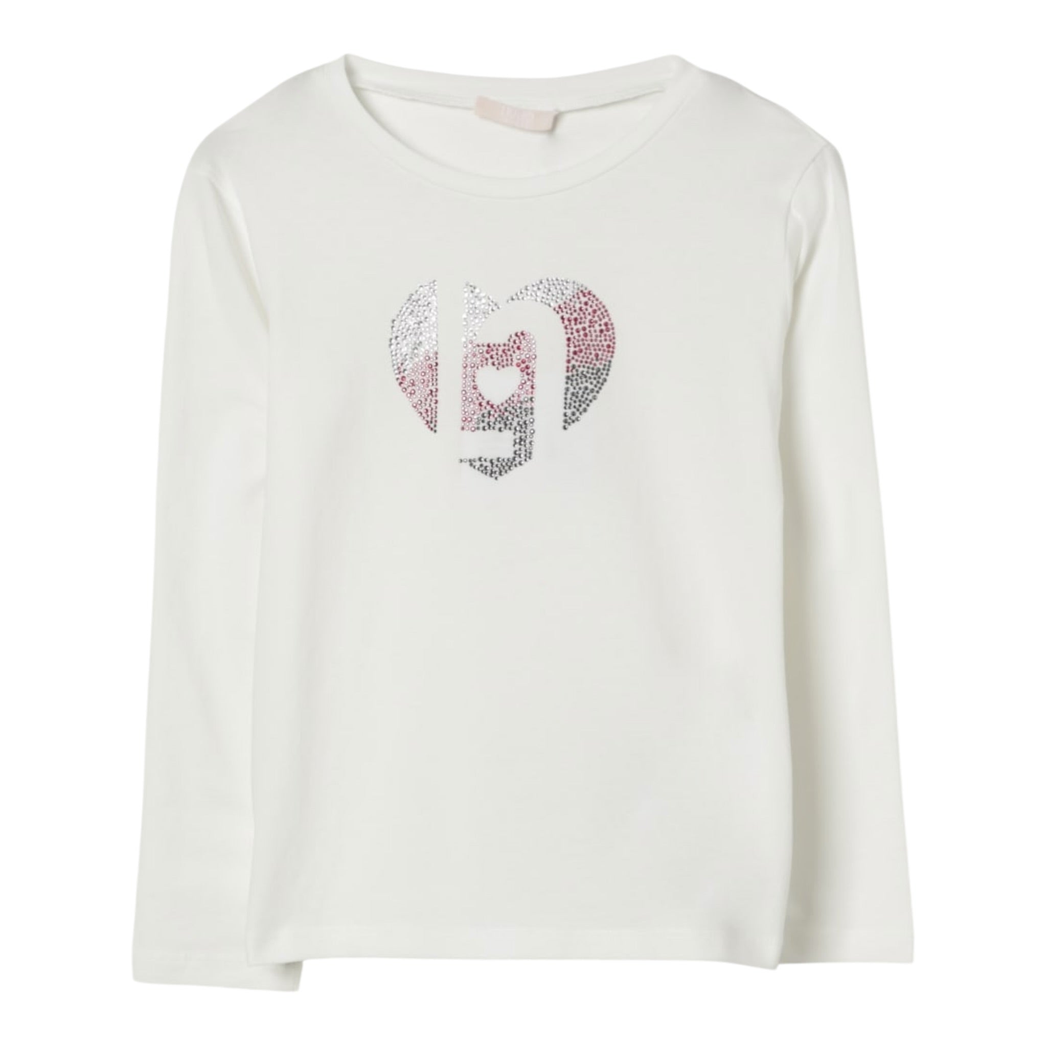 Liu Jo Shirt Girocollo tinta unita con Brillantini Bianco per Neonata KF5090N BIANCO LIU JO 