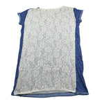 Lu Lu By Miss Grant Abito Mezza Manica Bicolore con Ricami Blu per Bambina ABTLLM BLU LU LU BY MISS GRANT 