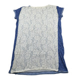 Lu Lu By Miss Grant Abito Mezza Manica Bicolore con Ricami Blu per Bambina ABTLLM BLU LU LU BY MISS GRANT 