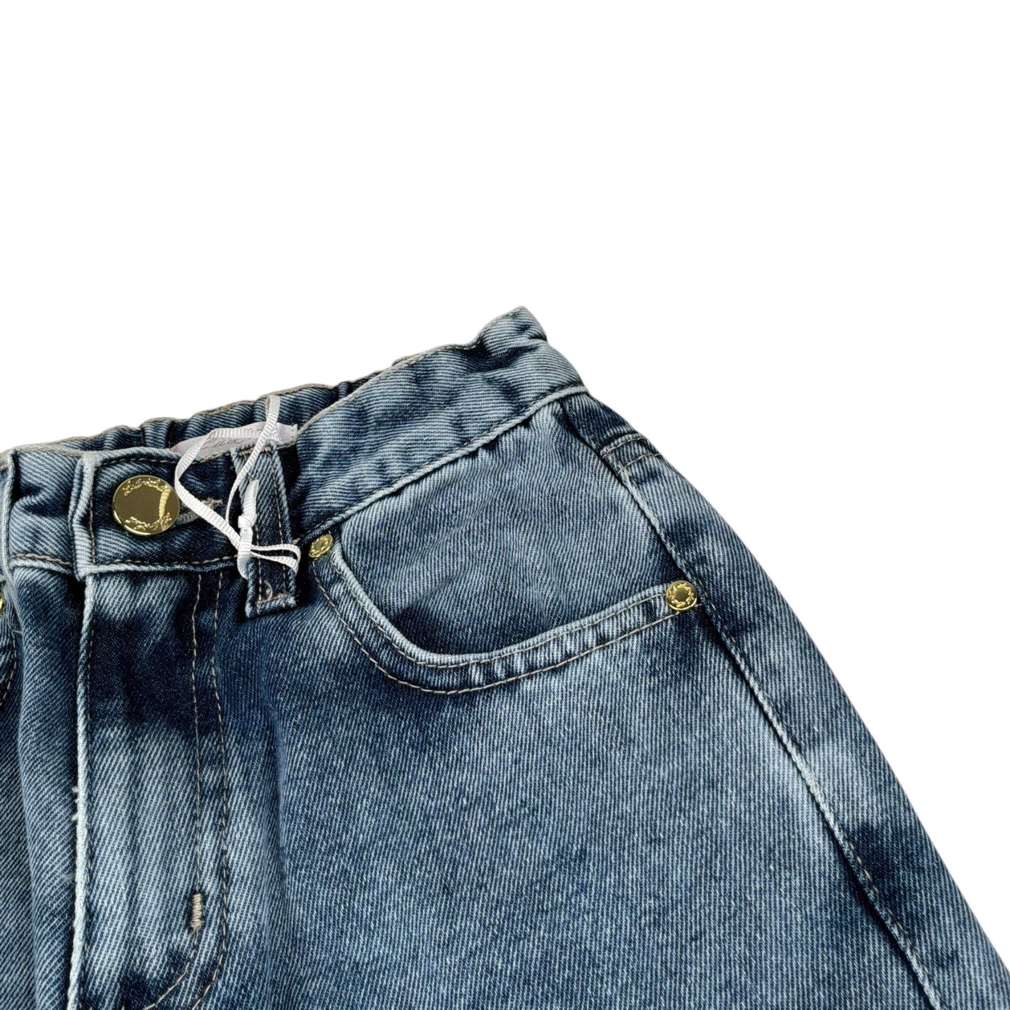 Lu Lu By Miss Grant Jeans tinta unita Modello A Palazzo Azzurro per Bambina LL3118 AZZURRO LU LU BY MISS GRANT 