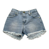 Lu Lu By Miss Grant Short In Denim tinta unita con Elastico In Vita Azzurro per Bambina LL3376 AZZURRO LU LU BY MISS GRANT 