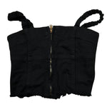 Lu Lu By Miss Grant Top tinta unita con Zip Nero per Bambina LL3390X NERO LU LU BY MISS GRANT 