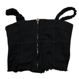Lu Lu By Miss Grant Top tinta unita con Zip Nero per Bambina LL3390X NERO LU LU BY MISS GRANT 