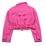 M+E' Giubbino In Denim tinta unita Fuxia per Bambina UE1299 FUXIA M+E' 