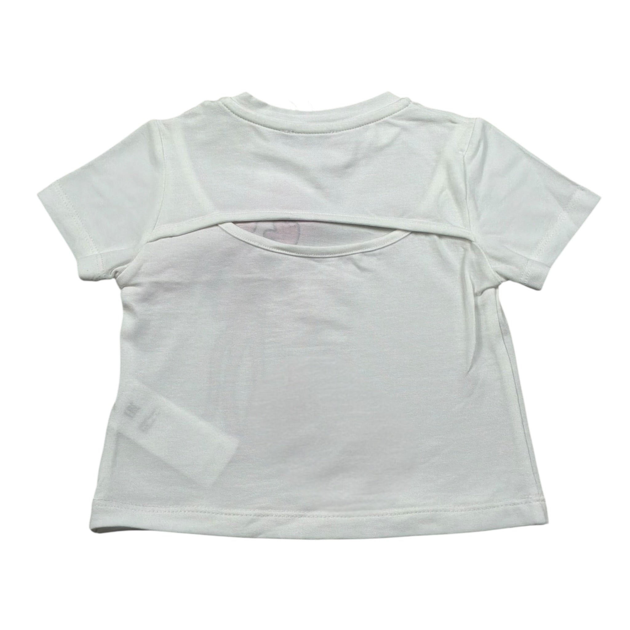 M+E' T-Shirt Girocollo tinta unita con Stampa Bianco per Neonata UE1389 BIANCO M+E' 