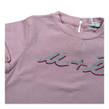 M+E' T-Shirt Girocollo tinta unita con Stampa Rosa per Bambina UE1405J ROSA M+E' 