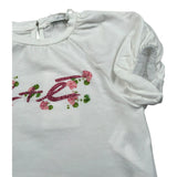 M+E' T-Shirt Girocollo tinta unita con Stampa Bianco per Neonata UE1424 BIANCO M+E' 