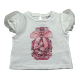 M+E' T-Shirt Girocollo tinta unita con Stampa Bianco per Bambina UE1856JX BIANCO M+E' 