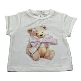 M+E' T-Shirt Girocollo tinta unita con Stampa Panna per Bambina UE1857J PANNA M+E' 